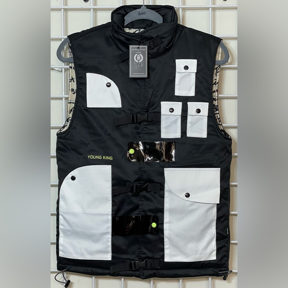 The Hideout Clothing-Dsiris Men PUFFER VEST Size Small NWT 1 Of 500 Young King